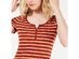 Hippie Rose Juniors' Rib-Knit Henley Top Red Size Medium