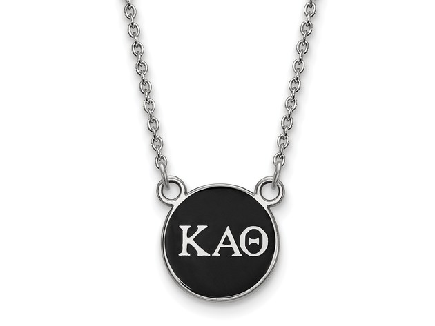 Sterling Silver Kappa Alpha Theta Small Enamel Necklace