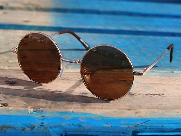 Round Lennon Sunglasses in Brown