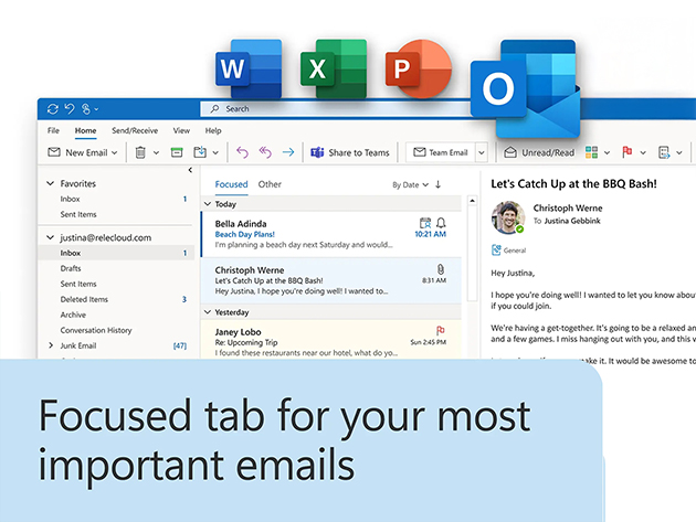 Microsoft Office 2024 Home & Business for Mac or PC Lifetime License