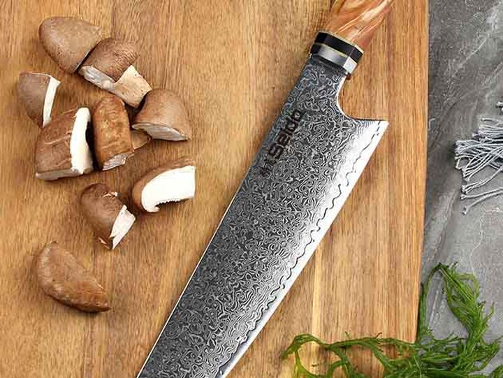 Best kitchen deal: Seido Kiritsuke Damascus Chef Knife in Sapphire Blue on  sale for $99.99