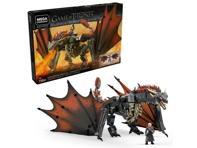 Mattel Mega Construx Game Of Thrones Daenerys and Drogon Set with Micro Action Figures