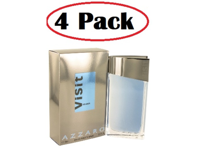 4 Pack of Visit by Azzaro Eau De Toilette Spray 3.4 oz