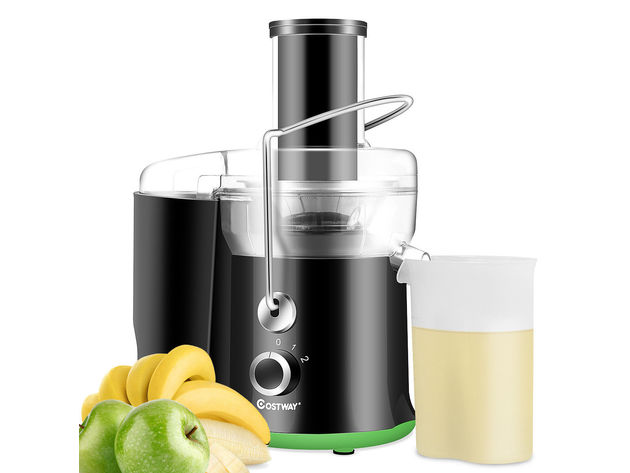 Costway Electric Juicer Wide Mouth Fruit & Vegetable Centrifugal Juice Extractor 2 Speed - Black + Green