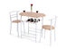 Costway 3 Piece Dining Set Table 2 Chairs Home Kitchen Breakfast Furniture - White + brown