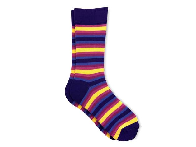 Purple and Gold Stripes by Society Socks