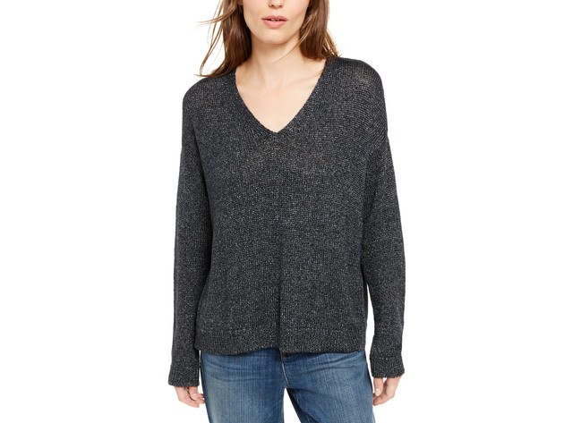 Eileen Fisher Women's V-Neck Sweater Black Size Large