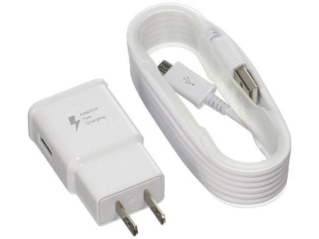 Samsung Fast Charging Adapter Travel Charger with 4 FT Micro USB Cable White
