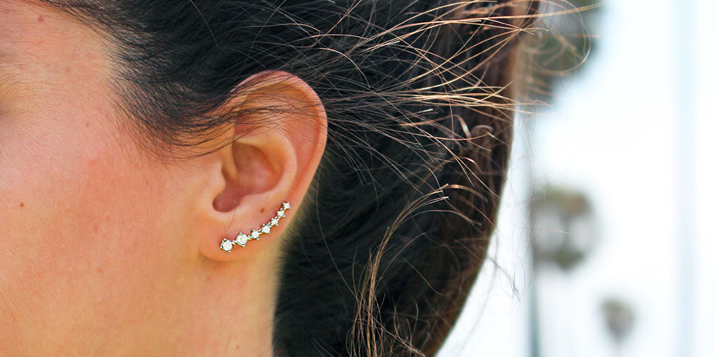 7 Stone Earhook Earrings