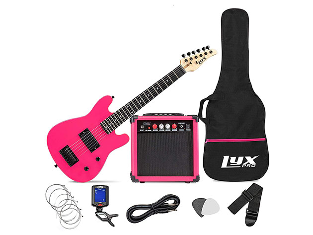 LyxPro 30" Electric Guitar with 20W Amp (Right-Handed/Pink)