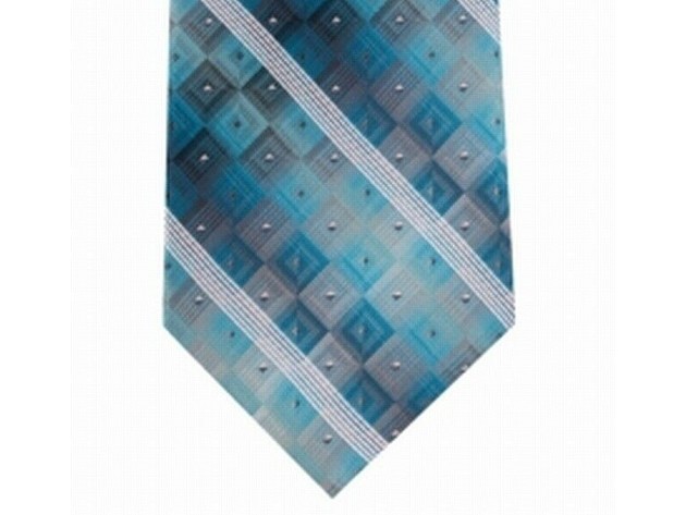 Van Heusen Men's Aaron Stripe Geometric Tie Blue Size Regular