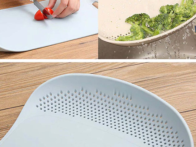 Cutting Board with Strainer