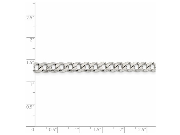 Curb Chain Bracelet in Sterling Silver 7 Inches (6.0mm)