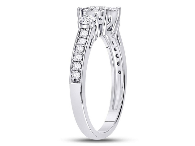 5/8 arat (ctw I2-I3, H-I) Diamond Engagement Bridal Ring in 14K White Gold - 8.5