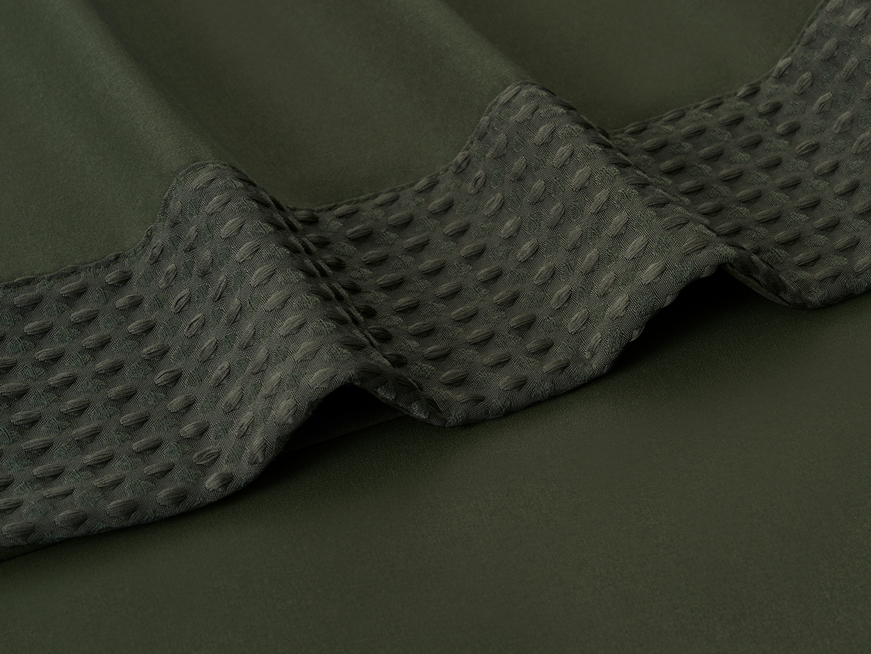 4-Piece Bamboo Blend Waffle Hem Sheet Set (Hunter Green/Twin)