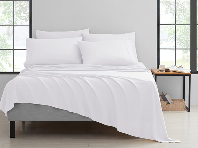 6-Piece Bamboo-Blend Comfort Luxury Sheet Set (White/King)