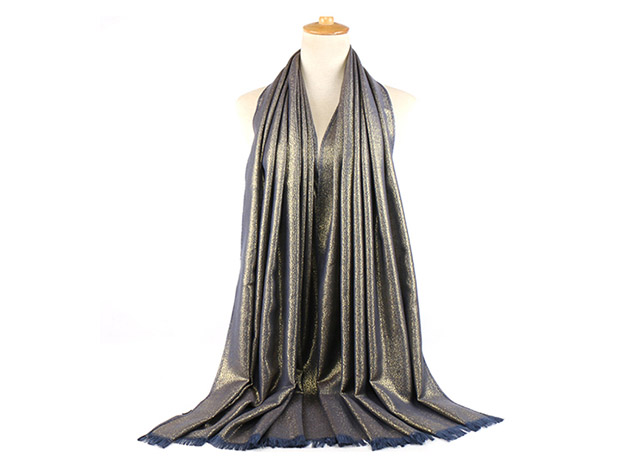 Shimmered Shawl: Two-Toned Elegance (Royal Blue)