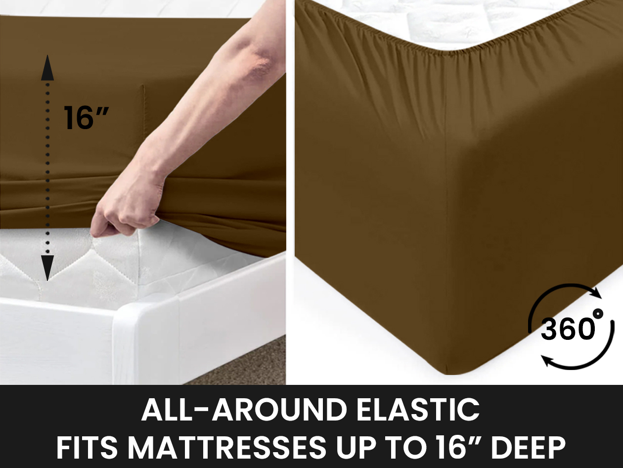 Super-Soft 1800 Series Bamboo Blend 3-Piece Sheet Set (Chocolate/Twin)