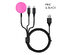 3-in-1 Apple Watch, AirPods & iPhone Charging Cable (Black & Pink/2-Pack)