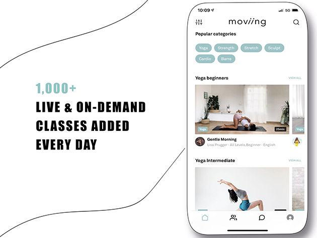 Moviing Online Yoga & Fitness Classes: Lifetime Subscription