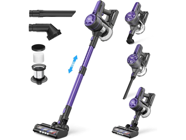 Zoker A10 Cordless Vacuum Cleaner with High-Speed Brushless Motor - Purple (Open Box)