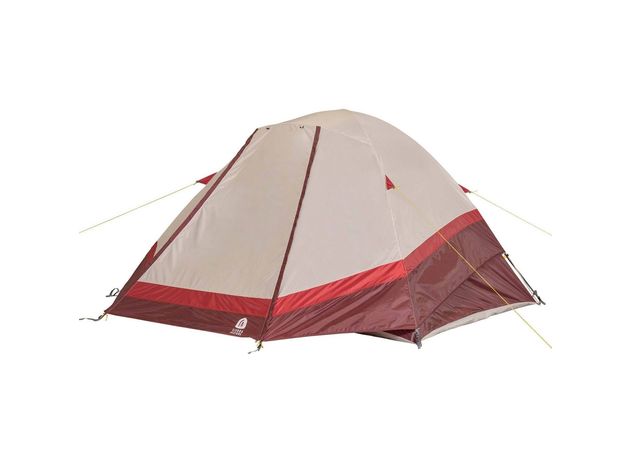Sierra Designs Deer Ridge 6 Person Full Coverage Rainfly Durable Floor Dome Tent, Red [New Open Box]