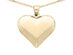 Puffed Heart Pendant Necklace in 14K Yellow Gold with Chain
