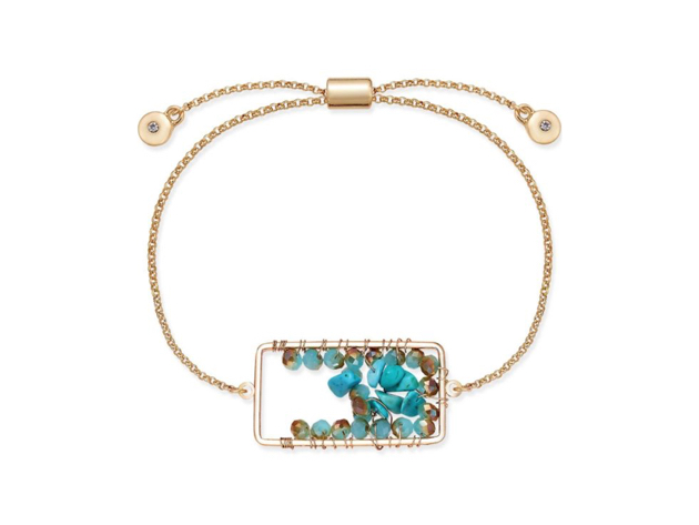 Inspired Life Stone Cluster Slider Bracelet - Turquoise