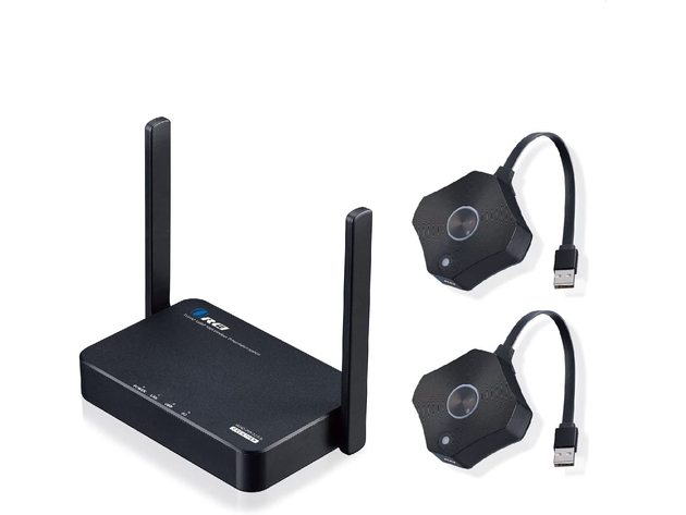 Orei Wireless 2x1 1080P HDMI Transmitter and Receiver Dongle Kit up to 100ft - Perfect for Transmission from Laptop, PC, Presentation, Switching, Power Point