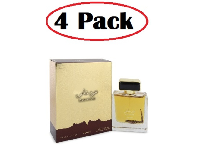 4 Pack of Oud Khas by Nusuk Eau De Parfum Spray (Unisex) 3.4 oz