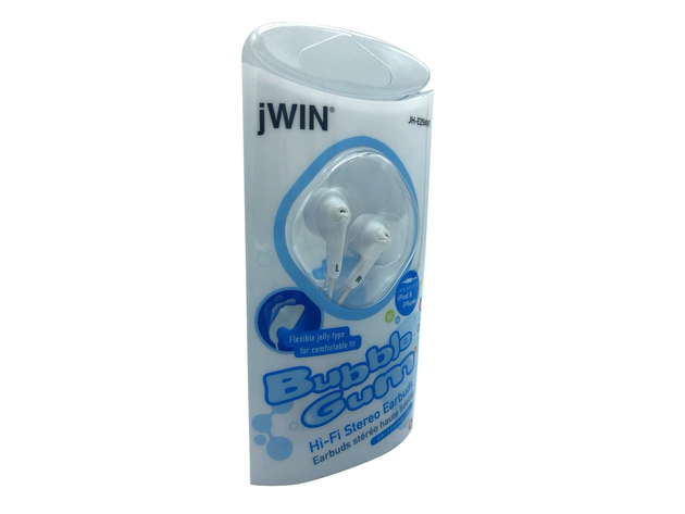 jWIN JH-E25WHT Bubble Gum Earphones, White