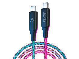 Statik® GloBright® 100W Fast Charge USB-C Braided LED Cables (4-Pack)