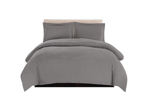 Lux Decor Collection 3-Piece Light Gray Duvet Cover Set (King/Cal King)
