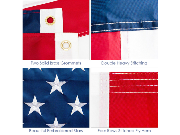 Costway American Flag 4 x 6FT US Oxford Fabric Flag Embroidered Stars and Sewn Stripes