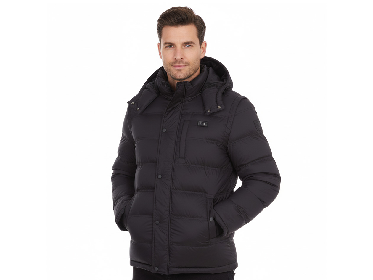 Men's Helios Hybrid Heated Coat with Power Bank (Black/2XL)