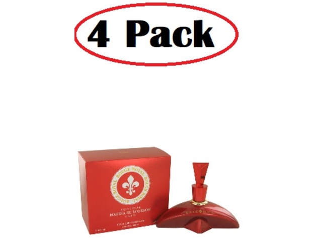 4 Pack of MARINA DE BOURBON Rouge Royal by Marina De Bourbon Eau De Parfum Spray 3.4 oz
