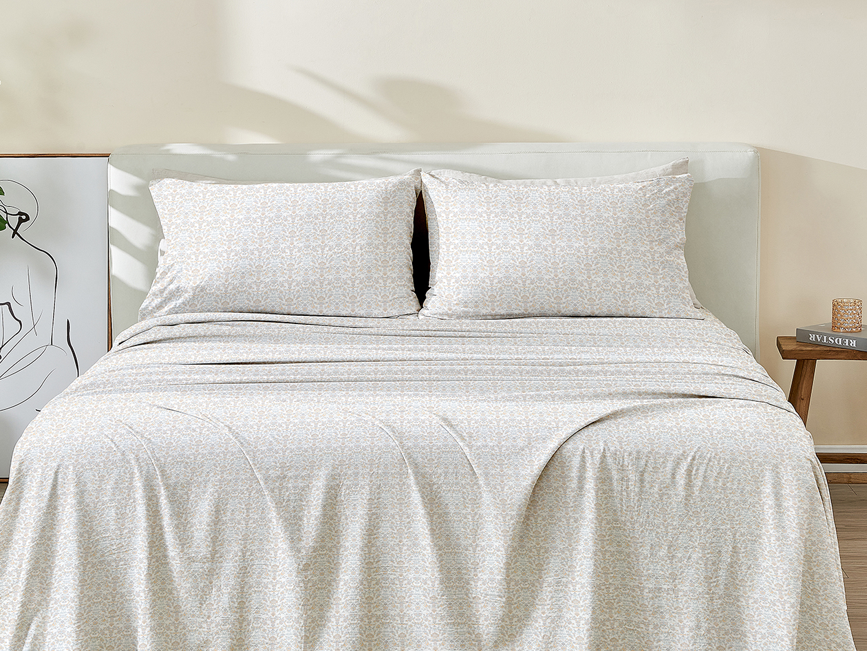 4-Piece Floral Print Microfiber Sheet Set (Floral Yellow/Full)