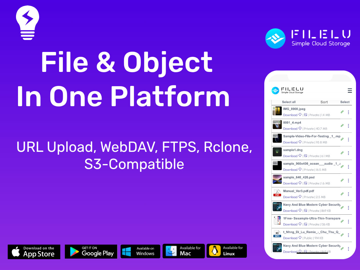FileLu Cloud Storage Premium Plan: Lifetime Subscription (4TB)