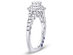 2/3 Carat (ctw G-H, I1-I2) Diamond Engagement Step Halo Ring in 14K White Gold - 8.5