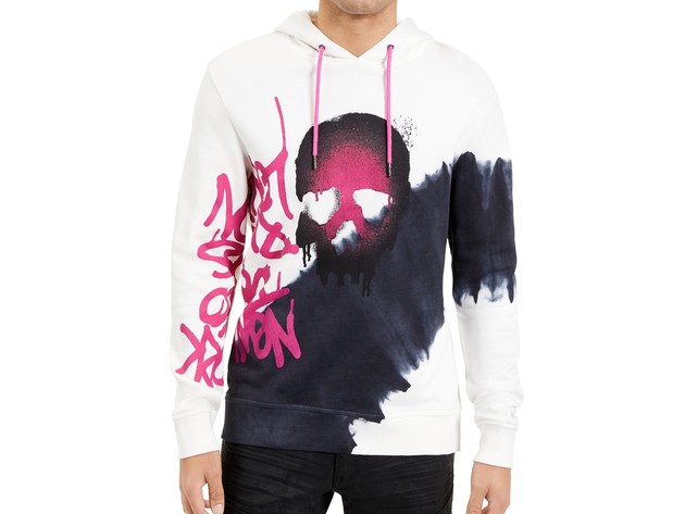 INC International Concepts Men's Graffiti Skull Hoodie Black Size Extra Large