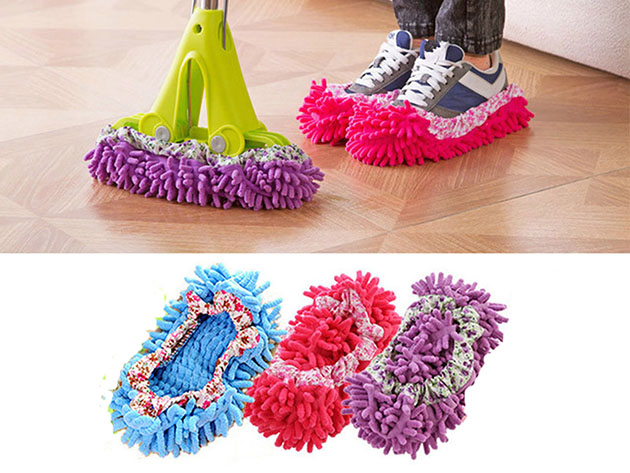 Dance & Glide Away While Making Your Floor Sparkling Clean with These Snug Elastic Mop Slippers