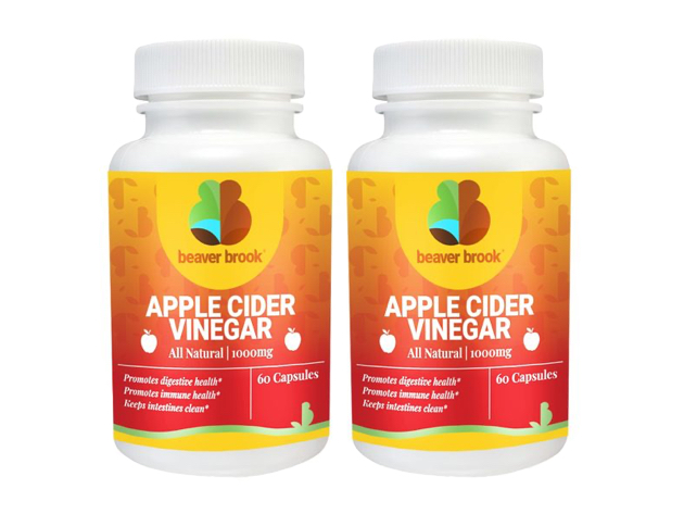 Beaver Brook Apple Cider Vinegar Concentrated Formula 1,000mg Gluten Free Dietary Supplement - 60 capsules - 2-Pack
