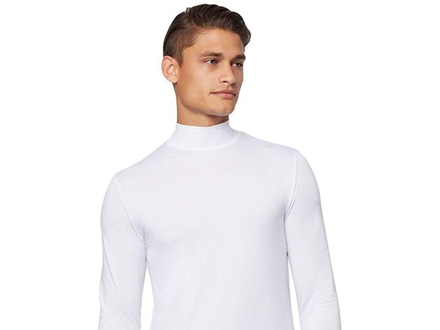 32 Degrees Men's Base Layer Mock-Neck Shirt White Size Medium