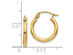14K Yellow Gold Hoop Earrings 2mm (2/3 inch Length)