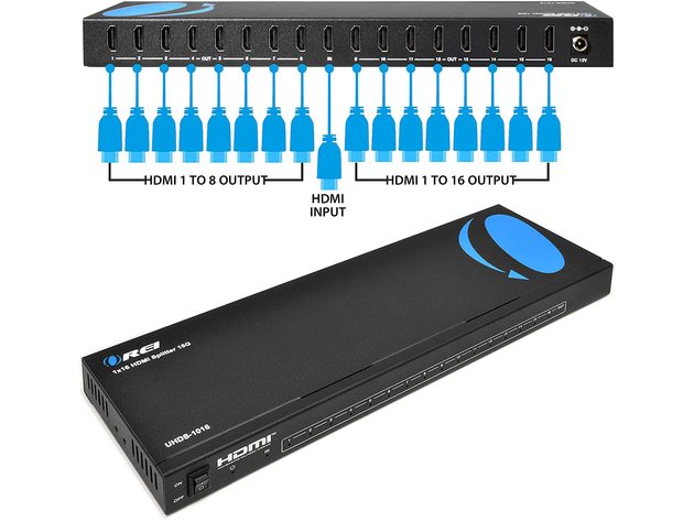 OREI 1 in 16 4K Out HDMI Splitter 4:4:4 8-bit - HDMI 2.0, HDCP 2.2, 18 Gbps,  4K @ 60Hz HDMI Duplicator/Distributor UltaHD High Resolution (UHDS-1016))  (1x16) | Cult of Mac