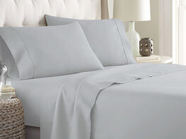Soft Home 1800 Series Solid Microfiber Ultra Soft Sheet Set (Light Grey)