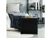 Costway 16''Cube Ottoman Pouffe Storage Box Lounge Seat Footstools with Hinge Top - Black