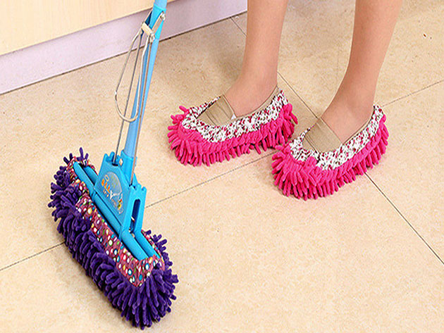 Mop Slippers Dusting Cleaning Foot Socks Shoe Lazy Quick House Floor Polishing 