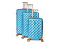 Luan Diamond 3 Piece Luggage Set Light Blue
