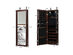 Costway Wall Mount Mirrored Jewelry Cabinet Organizer LED Lights - Brown